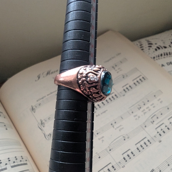 Copper Teal Gemstone Ring - Picture 4 of 5